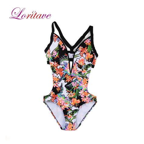 Sexy One Piece Swimsuit Women Swimwear Floral Print Bodysuit Bandage