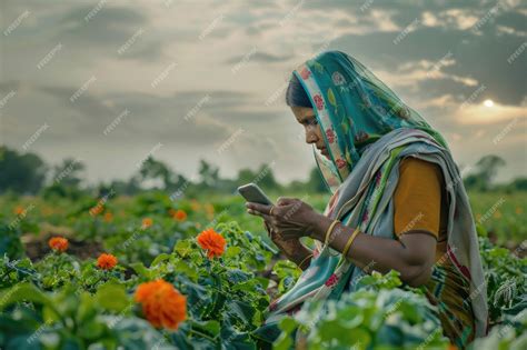 indian rural woman  traditional saree   smartphone