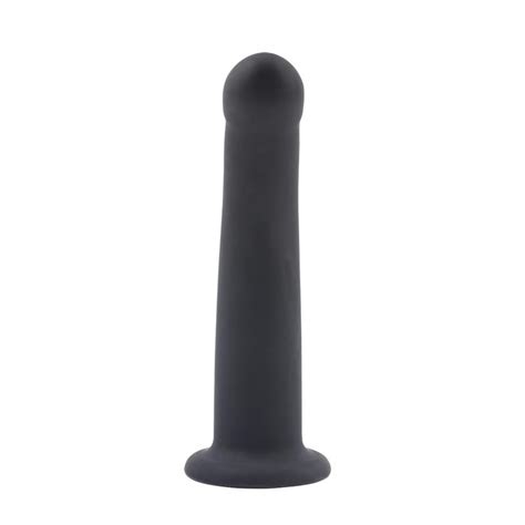 Strap On Dildo Curved Silicon Negru 13 5 Cm Guilty Toys