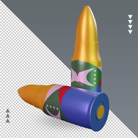 Premium PSD 3d Bullet Comoros Flag Rendering Left View