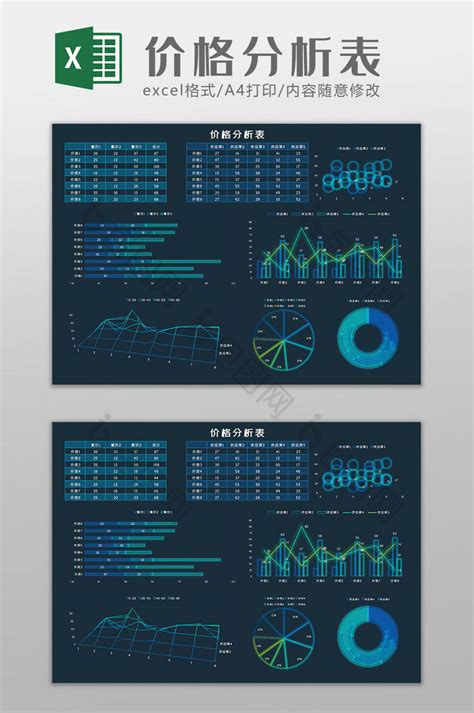 价格分析表科技可视化excel模板下载 包图网