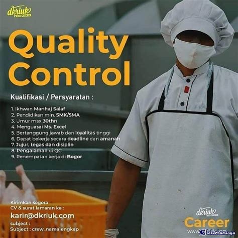 Lowongan Kerja Quality Control Dkriuk Fried Chiken