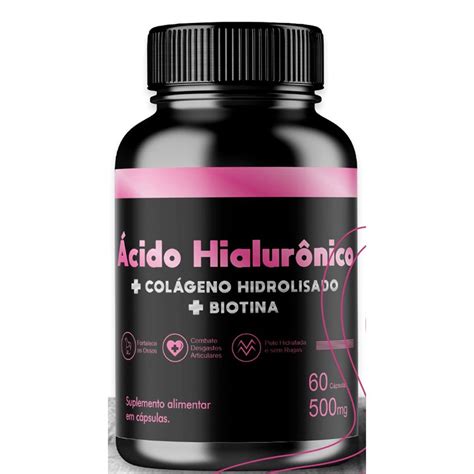 Ácido Hialurônico Colágeno Hidrolizado Biotina 500 Mg 60