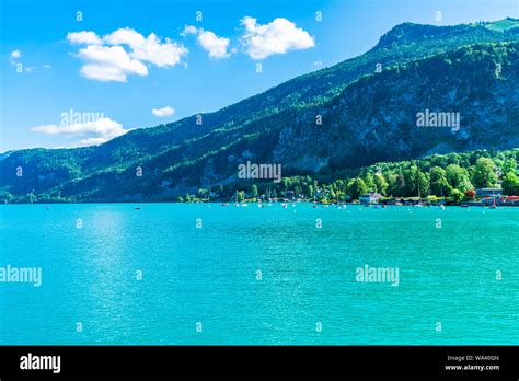 View Of St Gilgen Across Lake Wolfgangsee In The Salzkammergut Resort