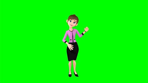 Green Screen 3d Character Girl Youtube