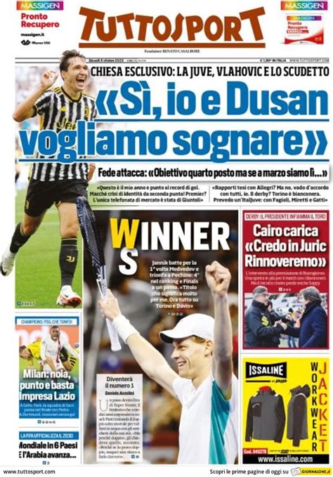 Rassegna Stampa Juve Prime Pagine Quotidiani Sportivi 5 Ottobre