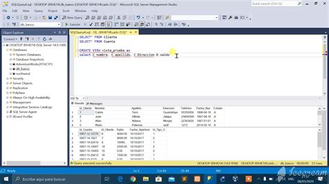 Sql Server Crear Vista De Una Tabla Youtube