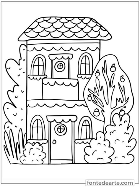 Casas Desenhos Para Colorir E Pintar Imprimir PDF