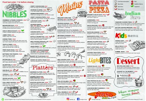 Georges Menu Singapore & Latest Prices 2024