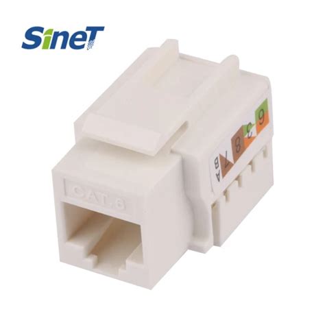 Network White Color Punch Down 90 Grad Rj45 Modular Jack Utp Cat6a