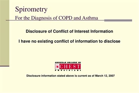 PPT - Spirometry For the Diagnosis of COPD and Asthma PowerPoint ...