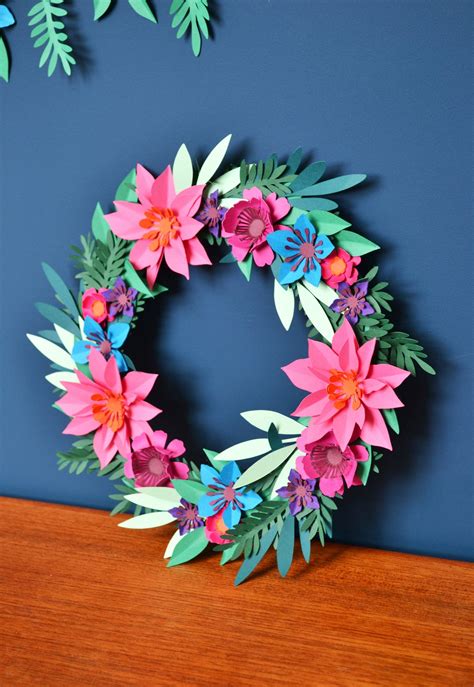 Paper Flower Wreath Craft Kit Etsy