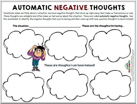 Automatic Negative Thoughts Worksheet