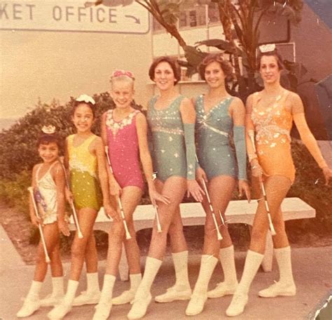 Pastel Rainbow Of Baton Twirlers Vintage Baton Twirler