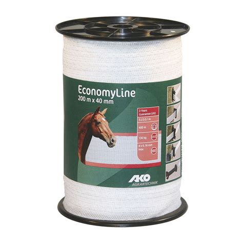 EconomyLine Electrical Fence Rope White 130 Kg 1 1 2 X 200 M BMR