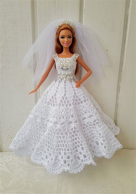 Wedding Dress For Barbie Clothes Barbie Crochet Dress For Barbie Doll