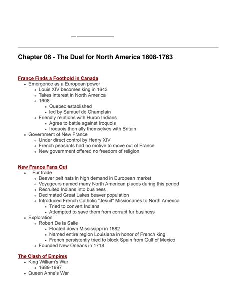 Chapter 06 The Duel For North America 1608 1763 Chapter 06 The Duel For North America 1608