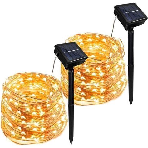 Betian Guirlande Lumineuse Exterieure Solaire Lot De 2 150 LED Fil