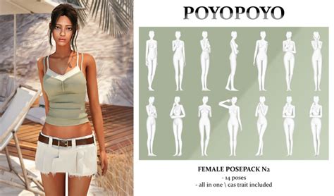 Poyopoyo Female Posepack N2 PoyoPoyo No Patreon Sims 4 Game Mods