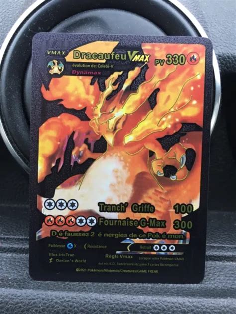 CARTE POKEMON METAL Black Dracaufeu V Max PV330 French NEUF Noir