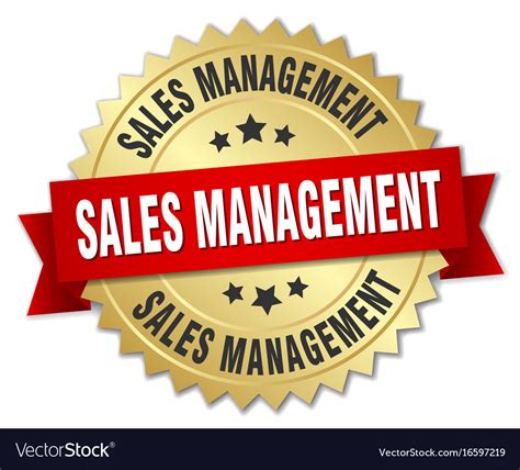 Sales Management Round Isolated Gold Badge Vector Image