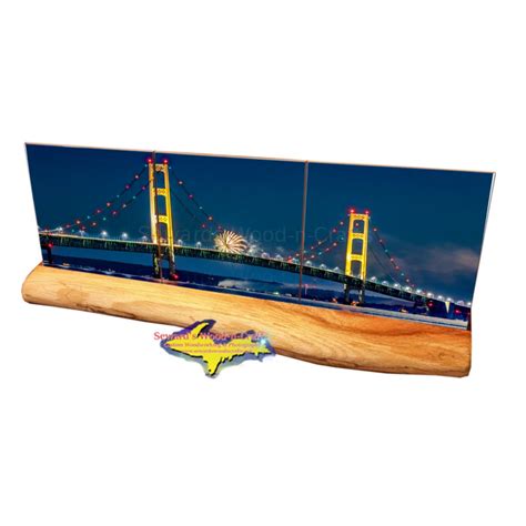 Panoramic Michigan Drink Coasters Mackinac Bridge Fireworks -1823 ...