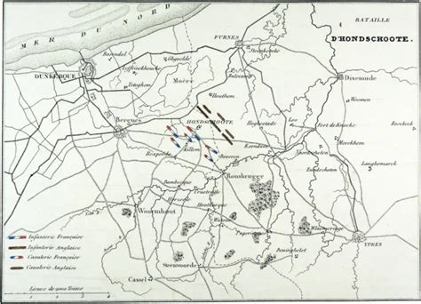 French Revolution Map Of The Battle Of Hondschoote Th Century