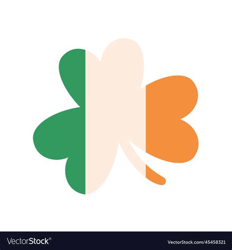 Irish flag on clover leaf background for st Vector Image