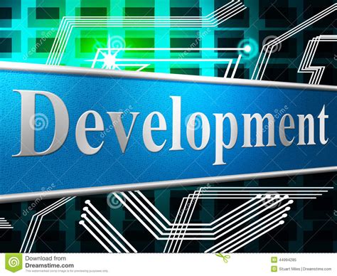 Develop Development Indicates Success Forming And Progress Stock