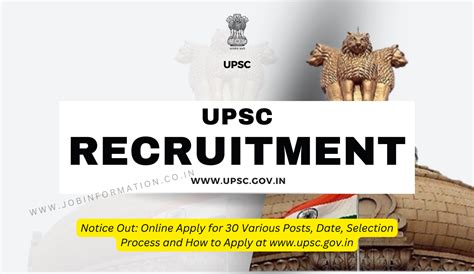 Upsc Vacancy 2023 Notice Out Online Apply For 30 Various Posts Date