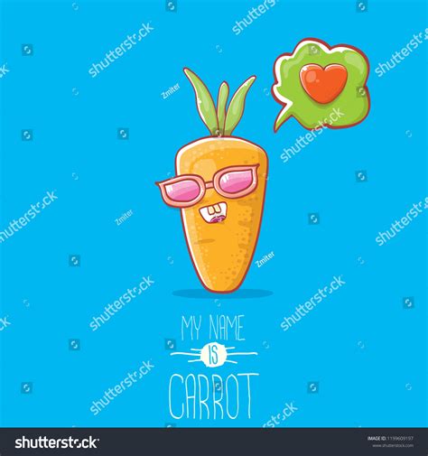 Vector Funny Cartoon Cute Carrot Character Stock Vector Royalty Free 1199609197 Shutterstock