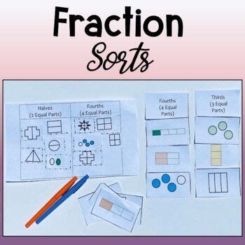 Fraction Sorts--Halves, Thirds, Fourths, Equal and Nonequal Parts in ...