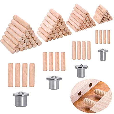 500 Pcs Wood Dowel Pins Wood Dowels Assorted Sizes Fluted Wooden