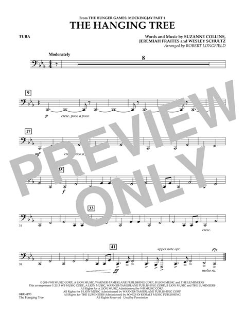 The Hanging Tree From The Hunger Games Mockingjay Part 1 Tuba By Robert Longfield Sheet