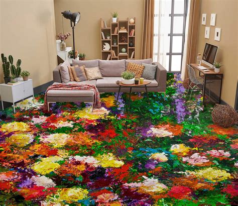 3d Oil Painting Colorful Flowers 9633 Allan P Friedlander Floor Mural