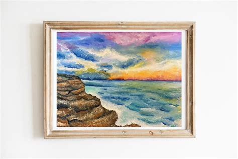 Beach Sunset Acrylic Painting Digital Download - Etsy