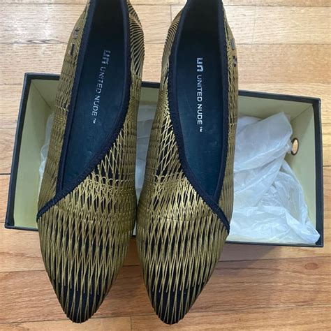 United Nude Shoes United Nude Gold And Black Fold Lite Lo Flats Poshmark