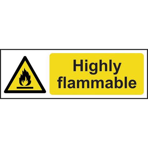 Highly Flammable Sign Self Adhesive Vinyl 300mm X 100mm Rsis