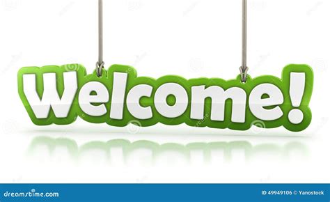 Welcome Green Word Text On White Background Stock Illustration