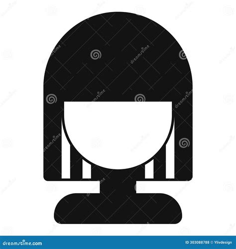 Icono De Peluca Lindo Modelo Vector Simple Cabeza Atractiva Stock De