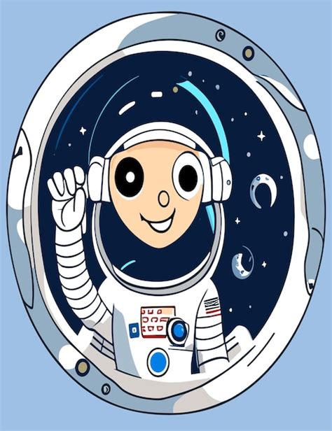 Cartoon Astronauten Clipart Vektordesign Premium Vektor