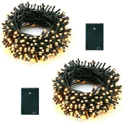 Echosari Pack Battery Operated String Lights Ft Green Wire