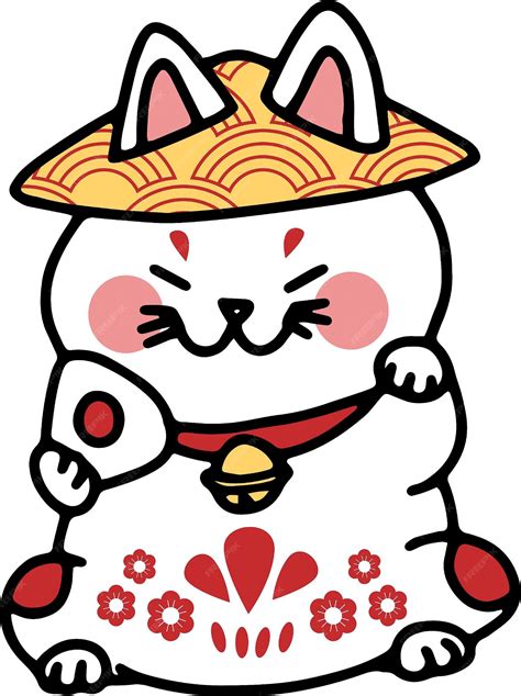 Premium Vector | Japanese maneki cats funny money and fortune kittens