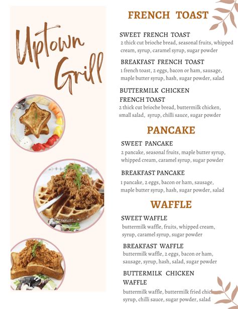 Menu Uptown Grill