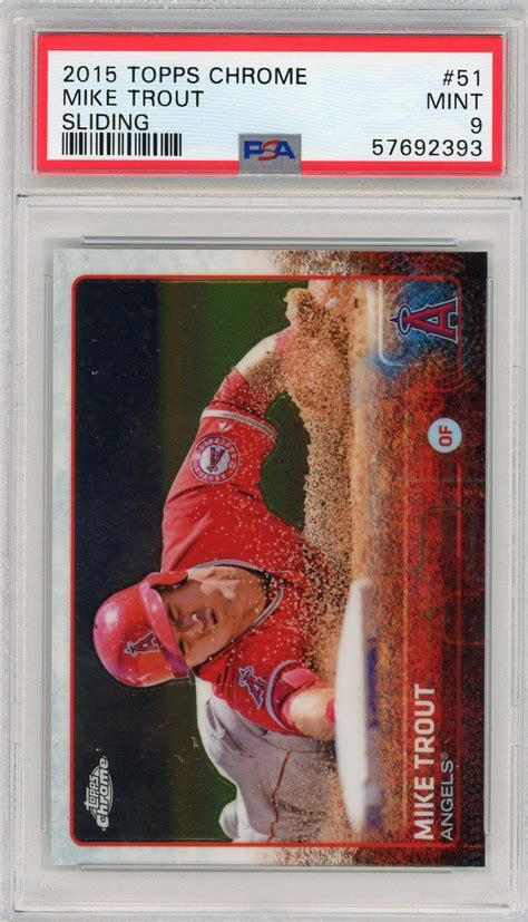 2015 Topps Chrome MIKE TROUT 51 Sliding PSA 9 MySlabs