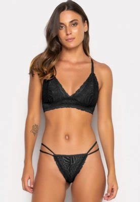 Conjunto Bravaa Store Lingerie Calcinha E Top Elastico Direto Da