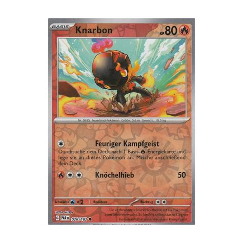 Knarbon 026 182 REVERSE HOLO Paradoxrift Pokemon Karte Kaufen