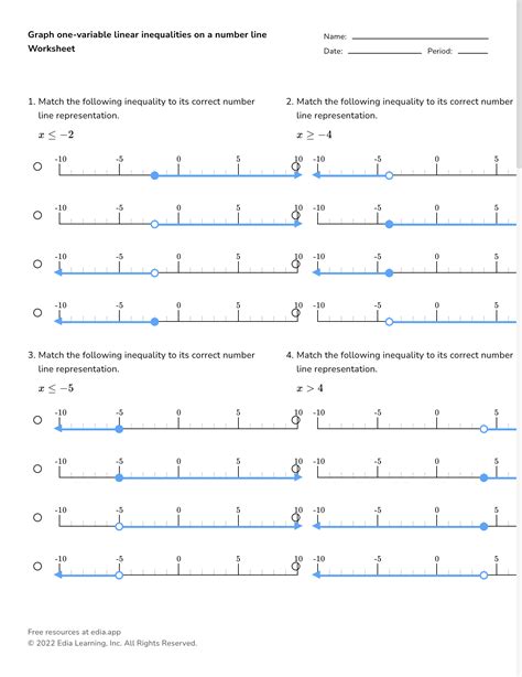 Inequalities And Number Lines Worksheet Ks3 Maths Teachit Worksheets Library