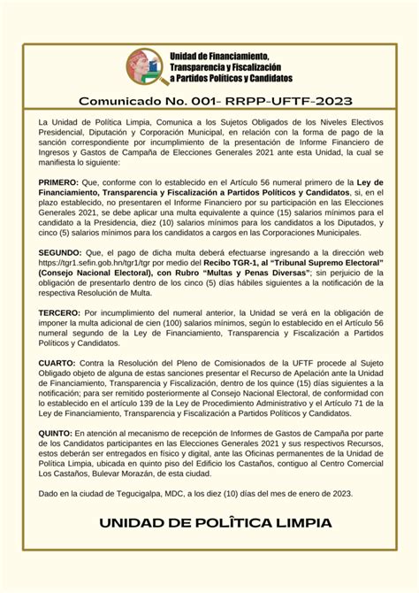 Unidad de financiamiento Transparencia y fiscalización