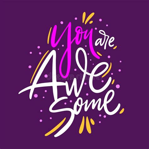 You Are Awesome Hand Drawn Vector Illustration Happy Valentines Day